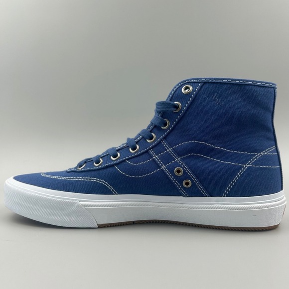 Vans Gilbert Crockett High Decon Men Size 9.5 Blue White Canvas Skate Shoes NEW - Picture 2 of 6
